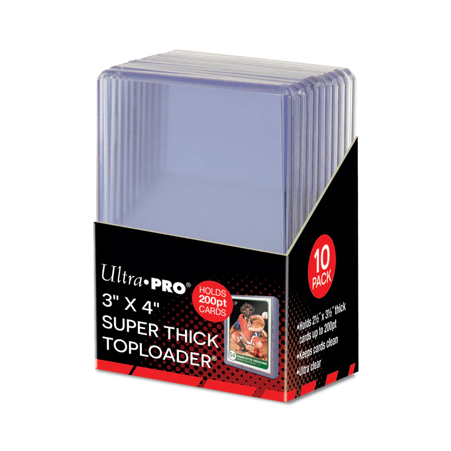 ULTRA PRO - Paquete de micas 3" x 4" Super Thick Toploader: Clear c/10 - Gamesmart