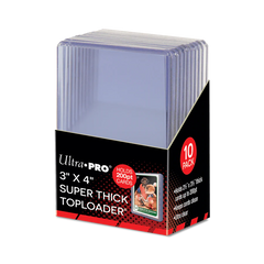 ULTRA PRO - Paquete de micas 3" x 4" Super Thick Toploader: Clear c/10 - Gamesmart