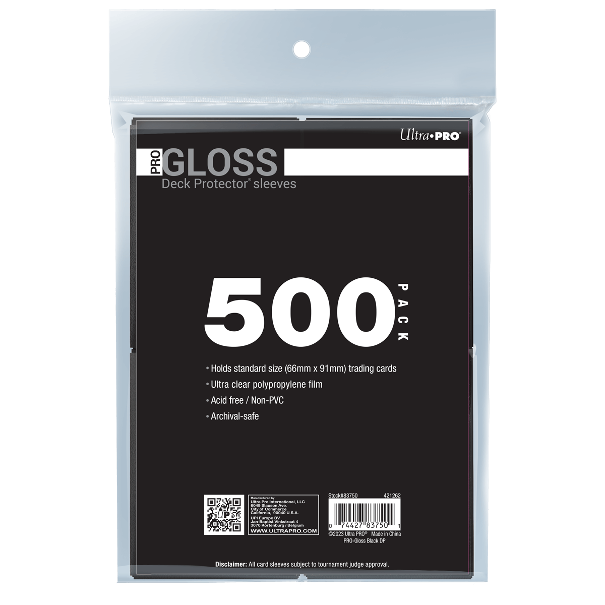 ULTRA PRO - Micas PRO-Gloss Deck Protector: Black c/500 - Gamesmart