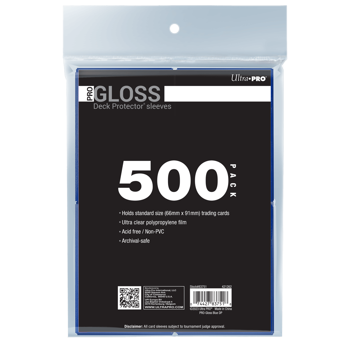ULTRA PRO - Micas PRO-Gloss Standard Deck Protector: Blue c/500 - Gamesmart