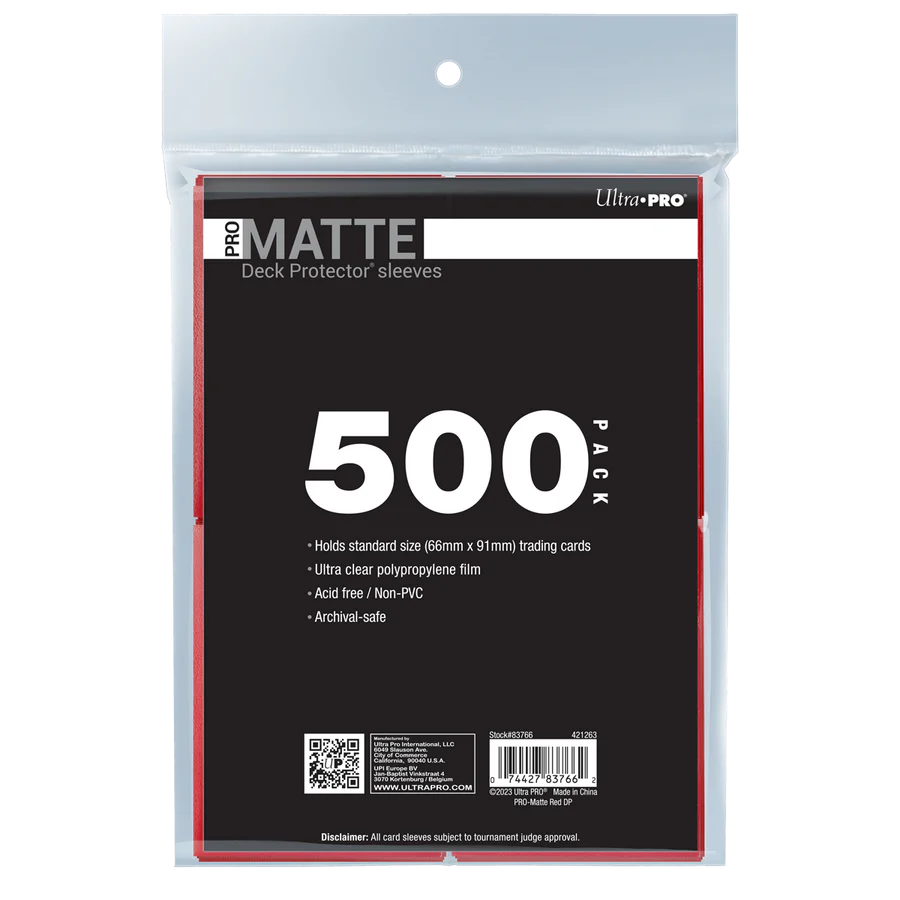 Ultra Pro - Micas PRO-Matte Standard Deck Protector: Red c/500 - Gamesmart