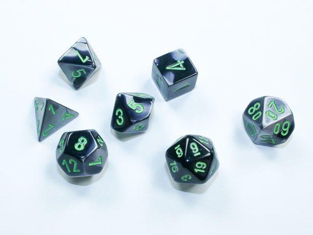 CHESSEX - Dados Minipoliédricos Gemini Black-Grey/green - Gamesmart CHESSEX - Dados Minipoliédricos Gemini Black-Grey/green - Gamesmart