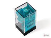 CHESSEX - Dados Poliédricos Aqua/Silver - Gamesmart