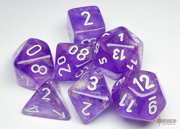 CHESSEX - Dados Poliédricos Borealis Purple/white Luminary - Gamesmart CHESSEX - Dados Poliédricos Borealis Purple/white Luminary - Gamesmart