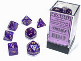 CHESSEX - Dados Poliédricos Borealis Royal Purple/Gold Luminary - Gamesmart
