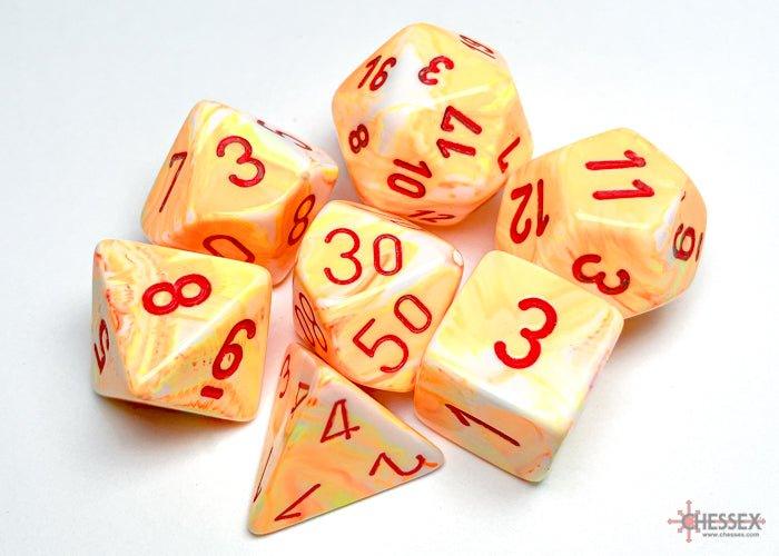 CHESSEX - Dados Poliédricos Festive Sunburst/red - Gamesmart CHESSEX - Dados Poliédricos Festive Sunburst/red - Gamesmart