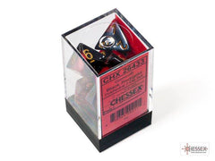 CHESSEX - Dados Poliédricos Gemini Black-Red/Gold - Gamesmart