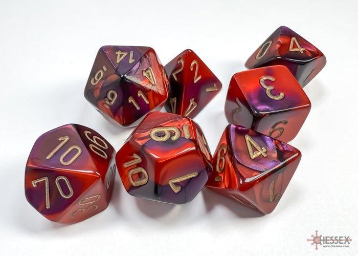 CHESSEX - Dados Poliédricos Gemini Purple-Red/gold - Gamesmart CHESSEX - Dados Poliédricos Gemini Purple-Red/gold - Gamesmart