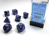 CHESSEX - Dados Poliédricos Scarab Royal Blue/Gold - Gamesmart