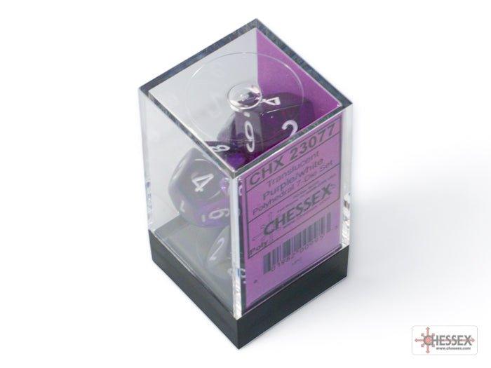 CHESSEX- Dados Poliédricos Translucent Purple/white - Gamesmart