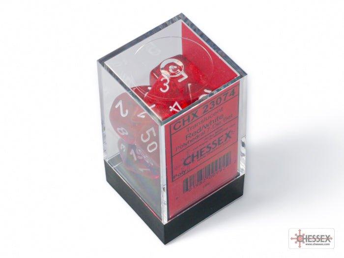 CHESSEX - Dados Poliédricos Translucent Red/white - Gamesmart