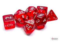 CHESSEX - Dados Poliédricos Translucent Red/white - Gamesmart