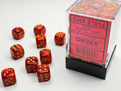 CHESSEX - Dados Scarab Scarlet/Gold 12mm c/36 - Gamesmart