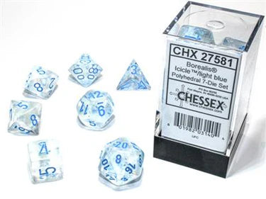 CHESSEX - Dados Poliédricos Borealis Icicle™/light blue Luminary - Gamesmart