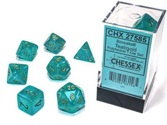CHESSEX - Dados Poliédricos Borealis Teal/gold Luminary - Gamesmart