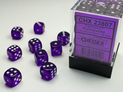 CHESSEX - Dados Translucent Purple/white 12mm c/36