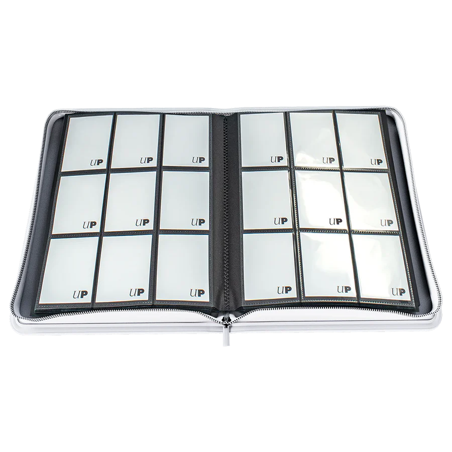 ULTRA PRO - Vivid 9-Pocket Zippered PRO-Binder: White - Gamesmart