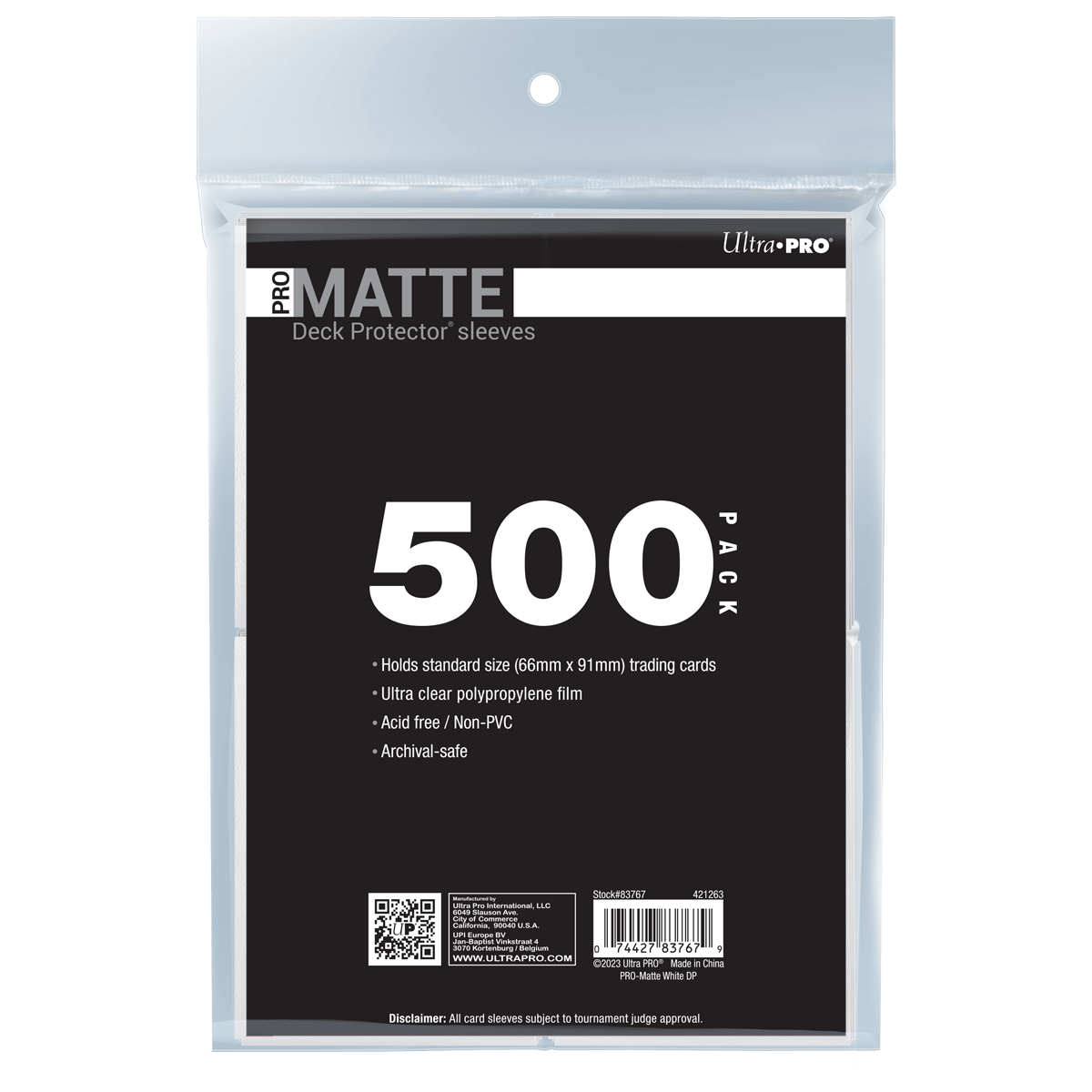 Ultra Pro - Micas PRO-Matte Standard Deck Protector: White c/500 - Gamesmart