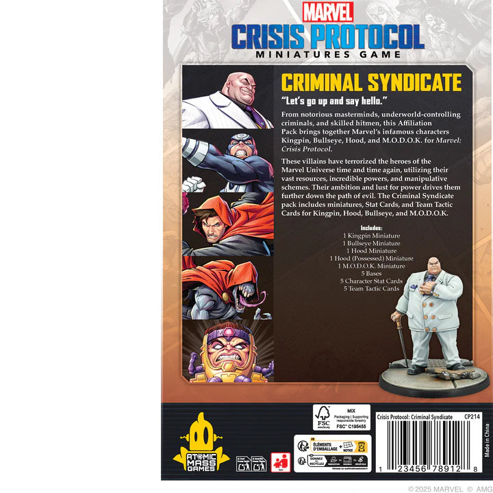 ASMODEE - Marvel Crisis Protocol: Criminal Syndicate Affiliation Pack (Inglés) - Gamesmart