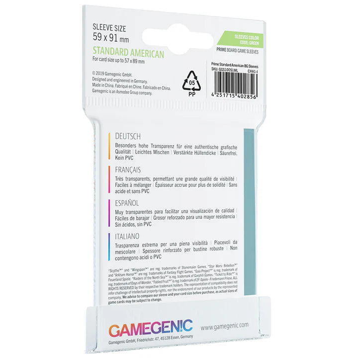 Gamegenic - Micas PRIME Sleeves: Standard American c/50 - Gamesmart