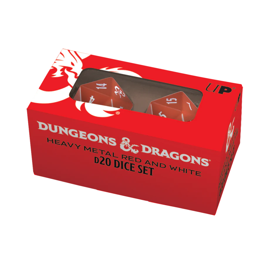 ULTRA PRO - Heavy Metal Red & White Dice Set: for Dungeons & Dragons