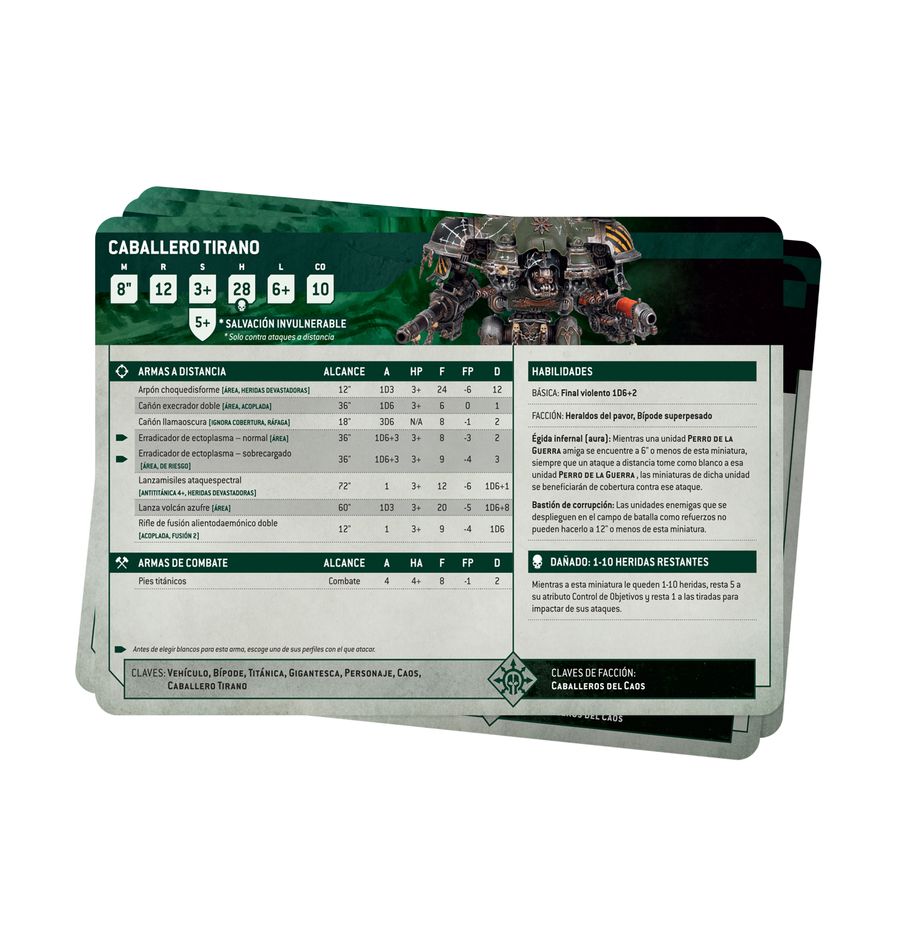 CARTAS - WH40K Datasheet Cards: Chaos Knights (Español) - Gamesmart
