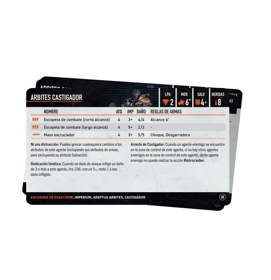 CARTAS - WHKT Datacards Exaction Squad (Español)