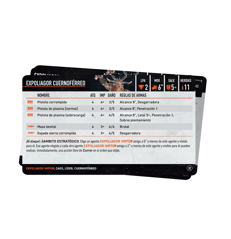 CARTAS - WHKT Datacards Fellgor Ravagers (Español)