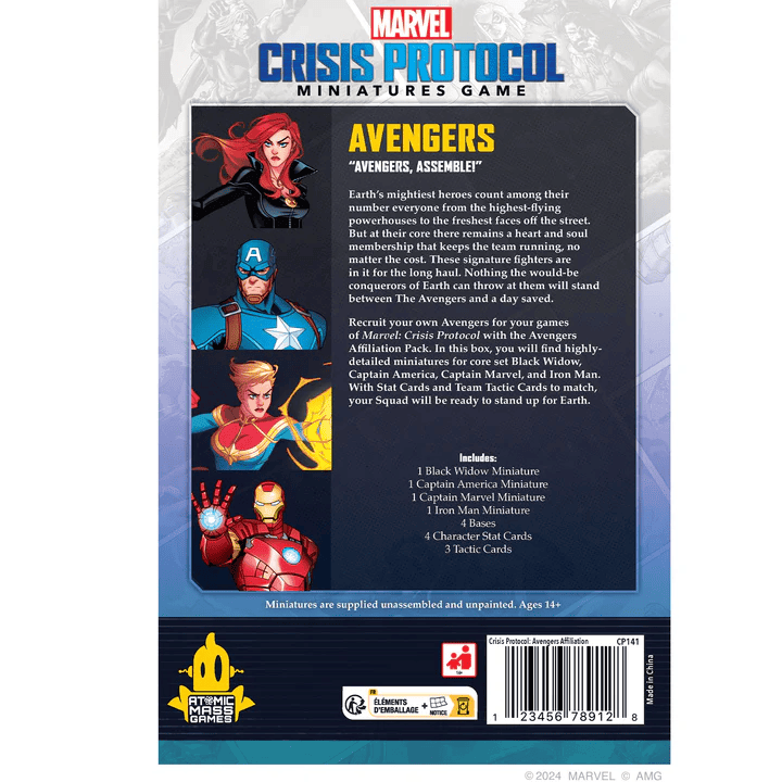ASMODEE - Marvel Crisis Protocol Avengers Affiliation Pack (Inglés) - Gamesmart - Asmodee