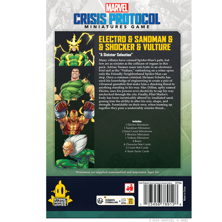 ASMODEE - Marvel Crisis Protocol Electro & Sandman & Shocker & Vulture (Inglés) - Gamesmart - Asmodee