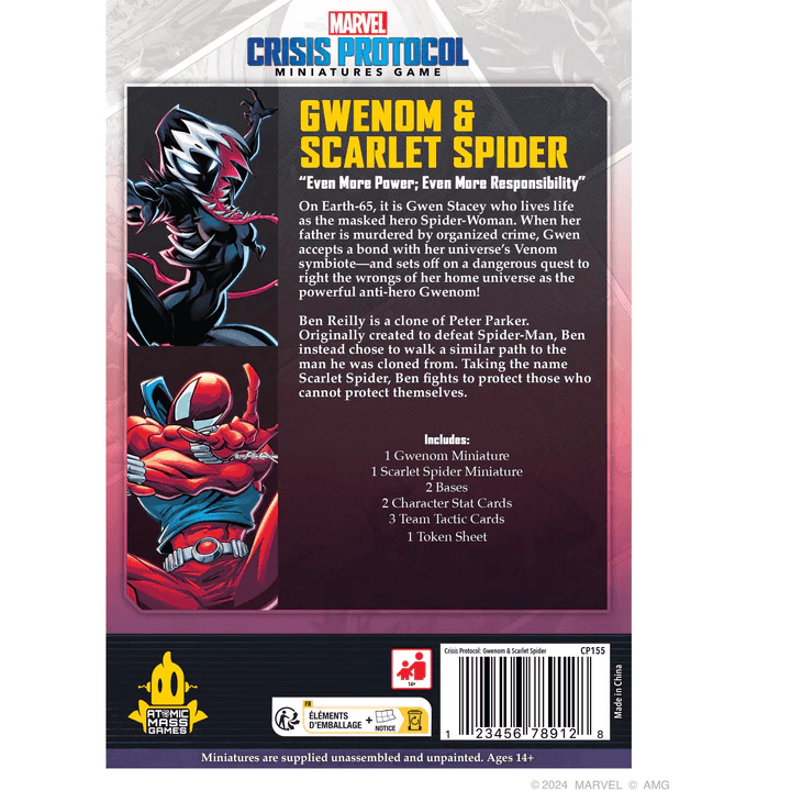 ASMODEE - Marvel Crisis Protocol Gwenom & Scarlet Spider (Inglés) - Gamesmart - Asmodee