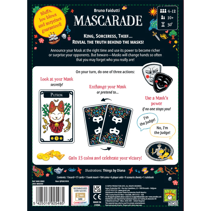 ASMODEE - Mascarade 2da Edition (Inglés) - Gamesmart - Asmodee