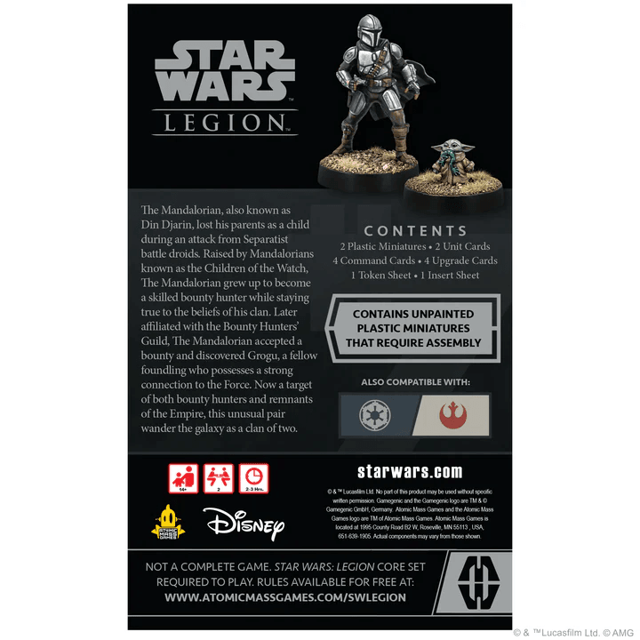 ASMODEE - Star Wars Legion: Din Djarin & Grogu Operative Expansion - Gamesmart - Asmodee