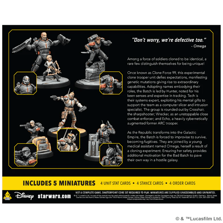 ASMODEE - Star Wars Shatterpoint Clone Force 99 Squad Pack - Gamesmart - Asmodee