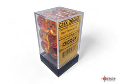 Chessex - Dados Gemini Translucent Red - Yellow/gold 12mm c/36 - Gamesmart - Chessex