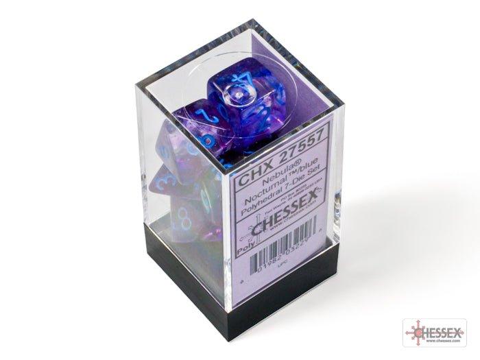 CHESSEX - Dados Nebula Nocturnal/blue Luminary (Effect Glows in the Dark) - Gamesmart - Chessex