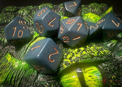 CHESSEX - Dados Poliédricos Dusty Blue/Copper - Gamesmart - Chessex