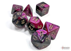 CHESSEX - Dados Poliédricos Gemini Black - Purple/Gold - Gamesmart - Chessex