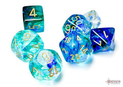 CHESSEX - Dados Poliédricos Nebula Oceanic/gold Luminary - Gamesmart - Chessex