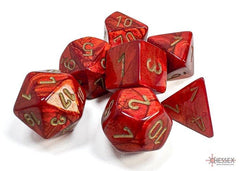 CHESSEX - Dados Poliédricos Scarab Scarlet/gold - Gamesmart - Chessex