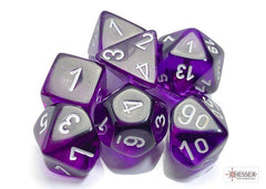 CHESSEX - Dados Poliédricos Translucent Purple/white - Gamesmart - Chessex