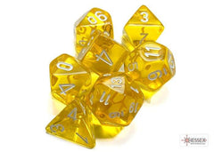 CHESSEX - Dados Poliédricos Translucent Yellow/white - Gamesmart - Chessex