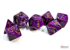 CHESSEX - Dados Poliédricos Vortex Purple/gold - Gamesmart - Chessex