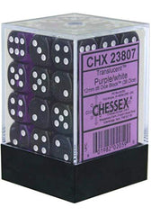 CHESSEX - Dados Purple/White Translucent 12mm c/36 - Gamesmart - Chessex