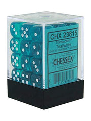 CHESSEX - Dados Teal/White 12mm c/36 - Gamesmart - Chessex