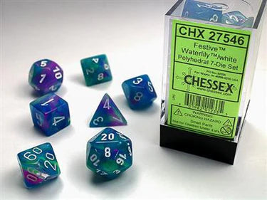 CHESSEX - Dados Poliédricos Waterlily/white Festive