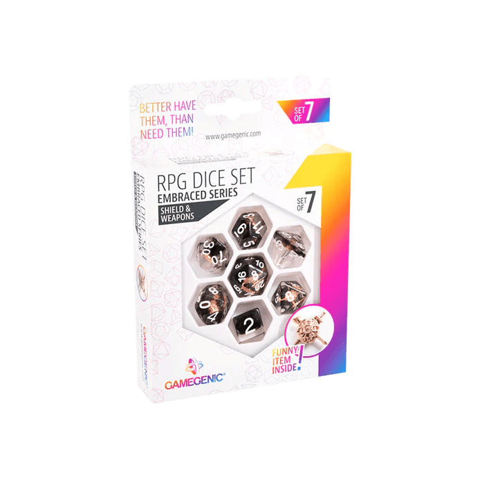Gamegenic - Embraced Series Shield & Weapons RPG Dice Set (7pcs) - Gamesmart