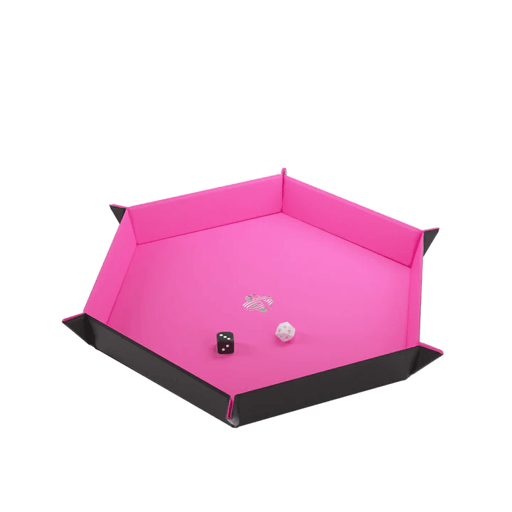 Gamegenic - Magnetic Dice Tray Hexagonal Black/Pink - Gamesmart - Asmodee