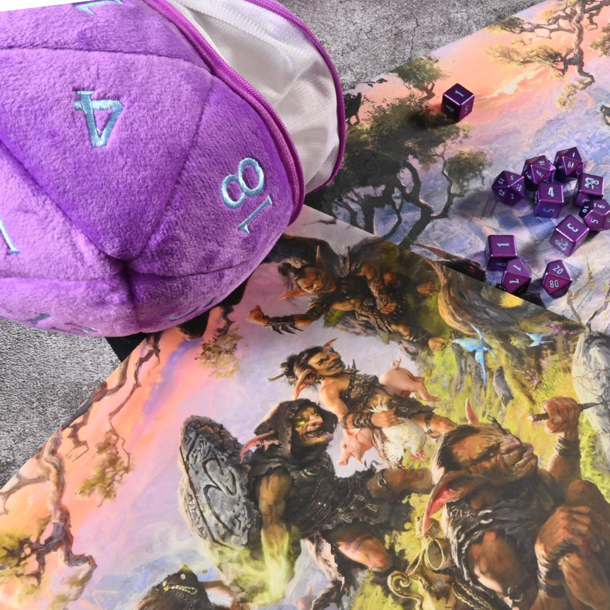 Ultra Pro - The Shattered Obelisk Underdark Jumbo Dice Plush Purple for Dungeons & Dragons - Gamesmart