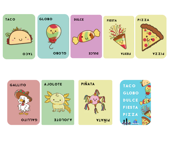 Juego de mesa - Taco, globo, dulce, fiesta, pizza (Español)
